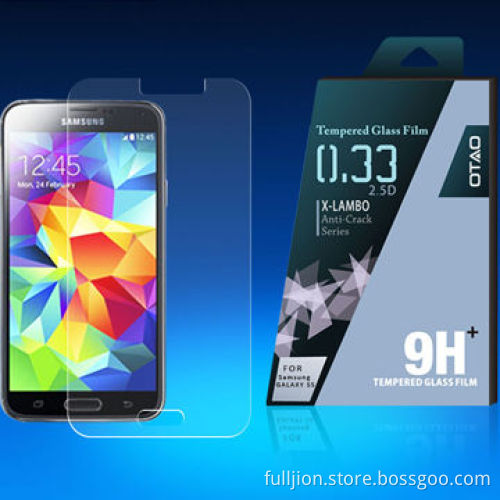 0.33mm round angle 2.5D curved edge tempered glass screen protector for Samsung S5